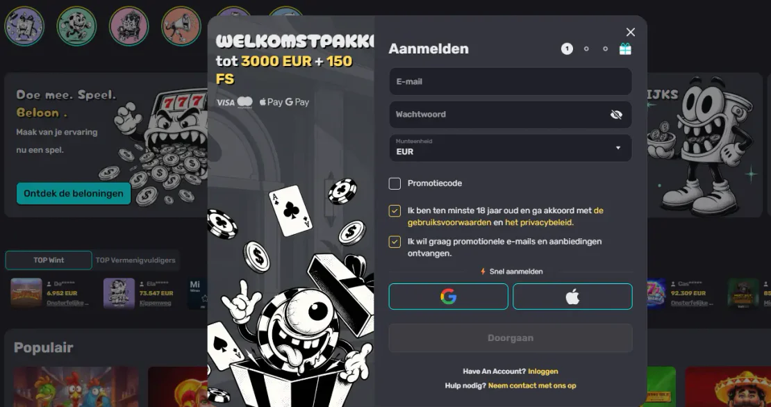 inkybet casino aanmelden